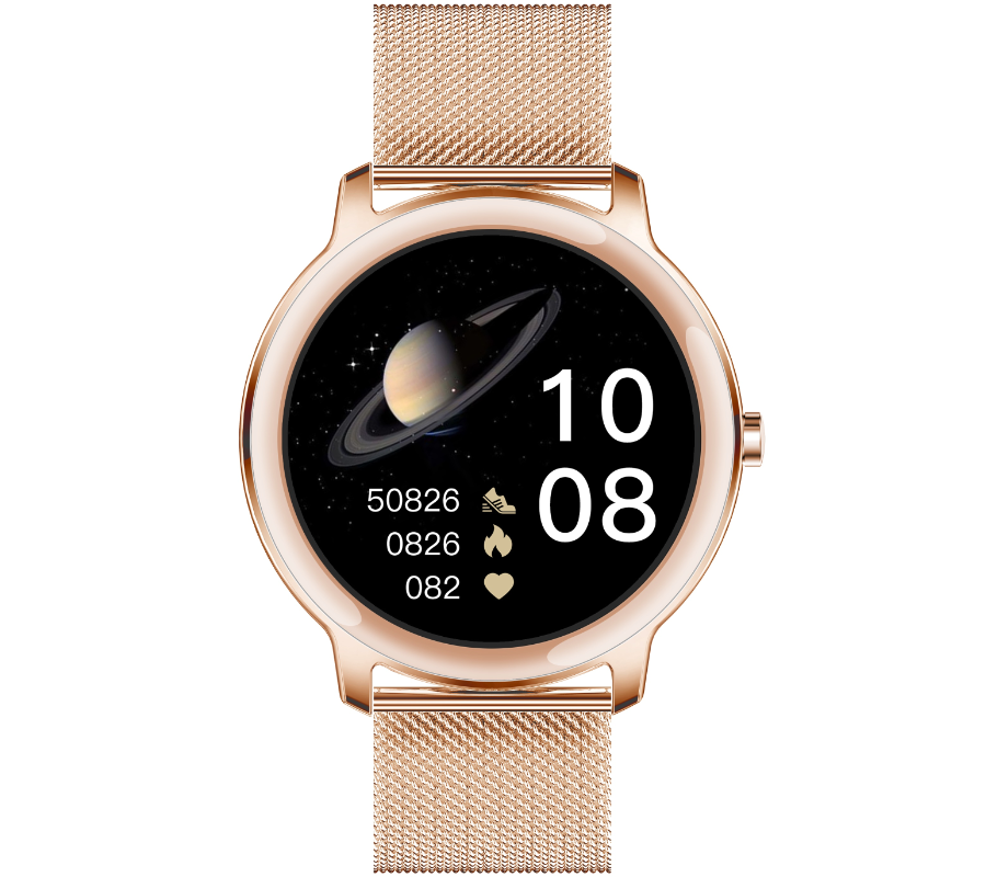 Smartwatch zegarek Rubicon różowe złoto Bluetooth