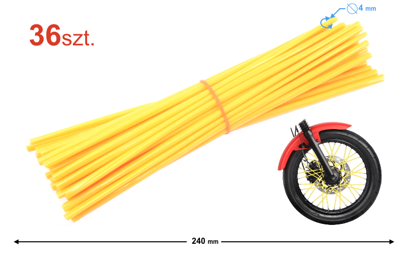 Opaska Opaski Na Szprychy Żółte 36 Sztuk 240mm