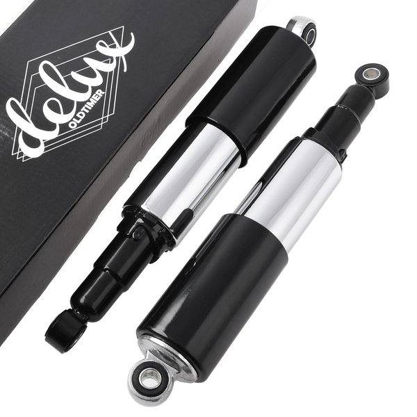 Amortyzatory tył chrom czarne z regulacją 325mm motocykl WSK Delux