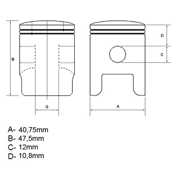 Tłok Peugeot Buxy Elyseo Elystar Looxor 40,75mm