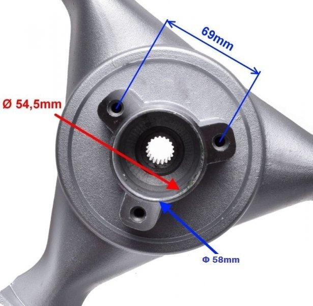 Obręcz koła 13x3,50 tył lj150-qt4 tarczowy srebrna