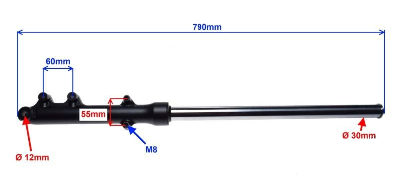 Amortyzator przód przedni lewy do junak 902 790mm