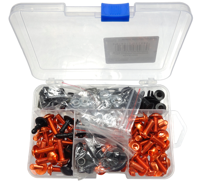 Śruby owiewek uniwersalne aluminiowe pomarańczowe