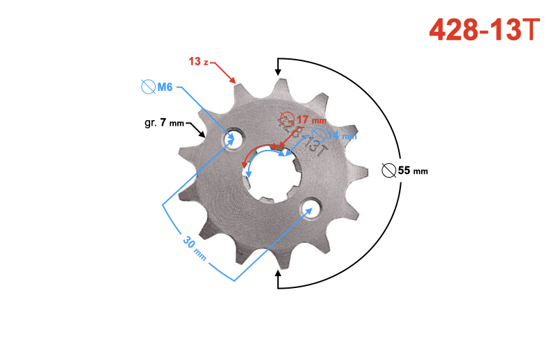 Zębatka Zdawcza Moretti 13z 428 Barton Fighter Eco