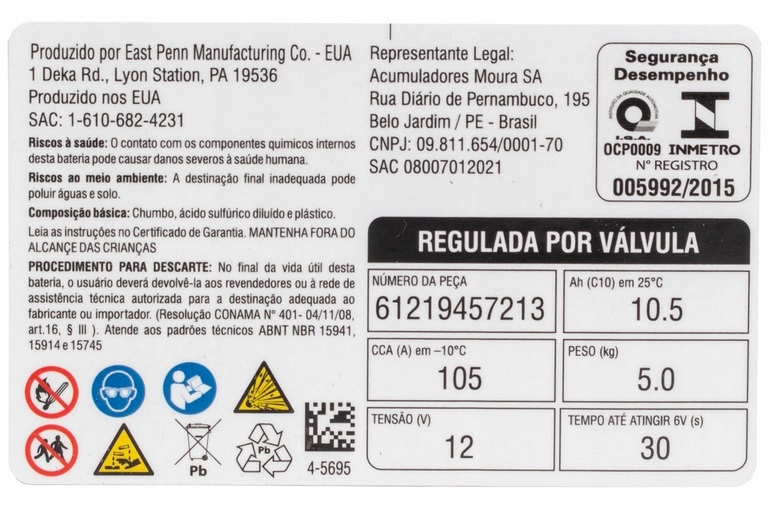 Akumulator AGM 12V 12Ah 200A BMW K21 K22 K23 R nineT 150x85x145mm