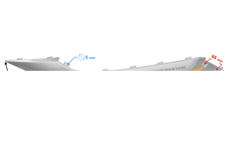 Obudowa dolna progowa prawa srebrno-złota Barton Scalpel