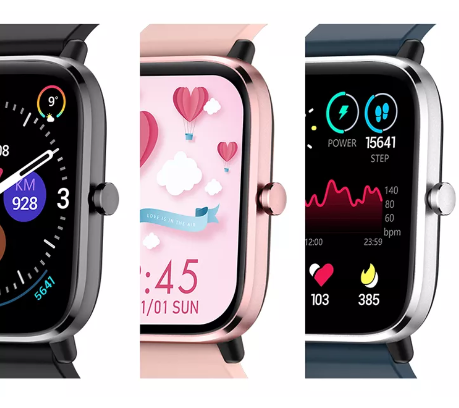 Smartwatch Rubicon RNCE79 grafitowy i czarny pasek