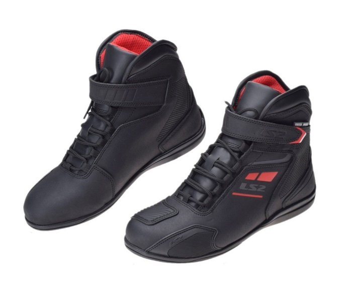Buty motocyklowe LS2 Garra Man niskie męskie wodoodporne czarno czerwone