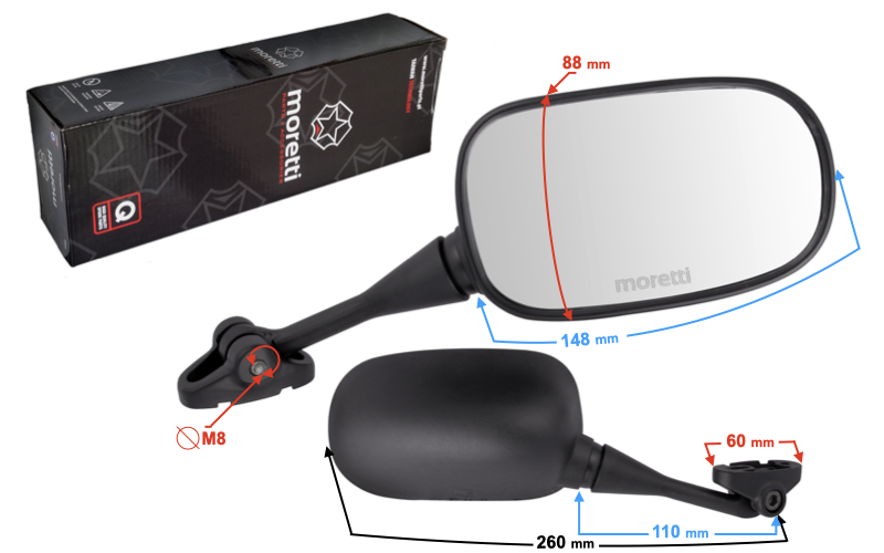 Lusterka do motocykla na owiewkę z homologacją CBR