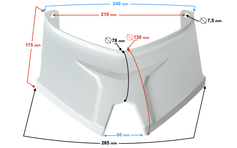 Obudowa łącznik biały na kufer do skutera Barton B-max