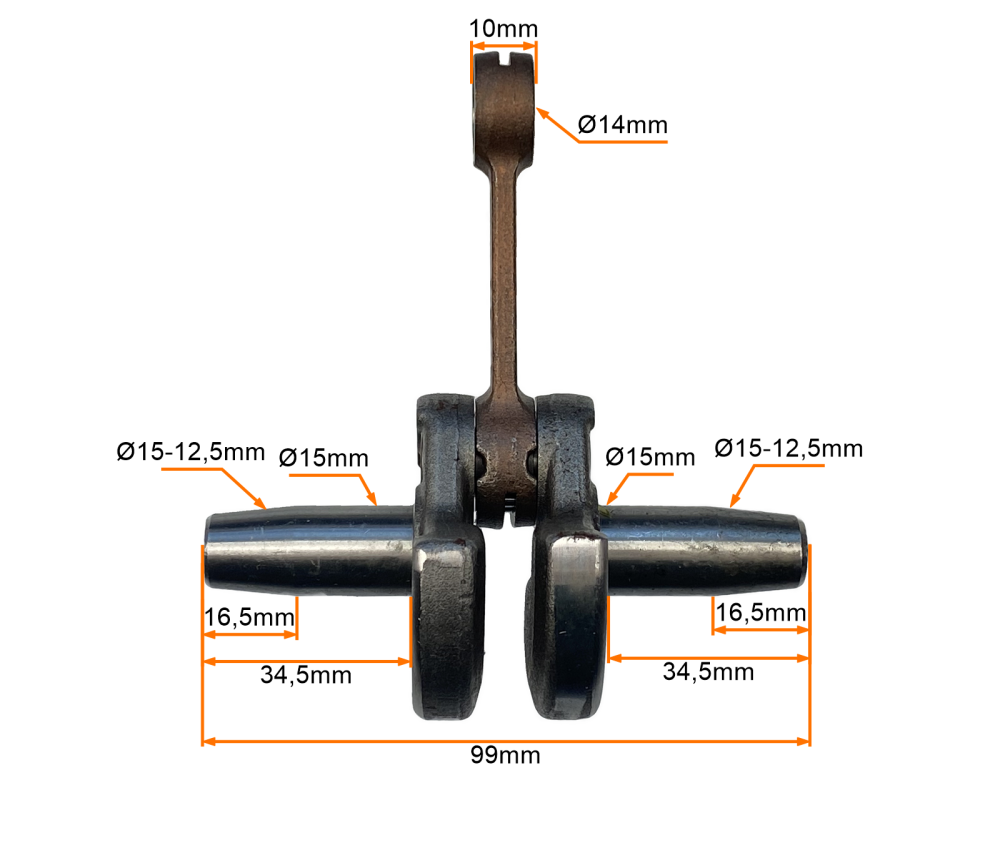 Wał korbowy typ 40-6 na sworzeń 14mm Pocket Bike