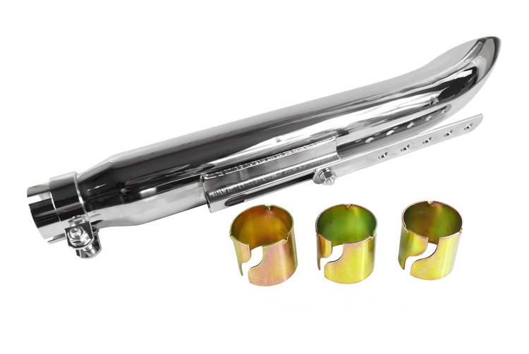 Tłumik wydech chrom stalowy 50cm cafe racer retro