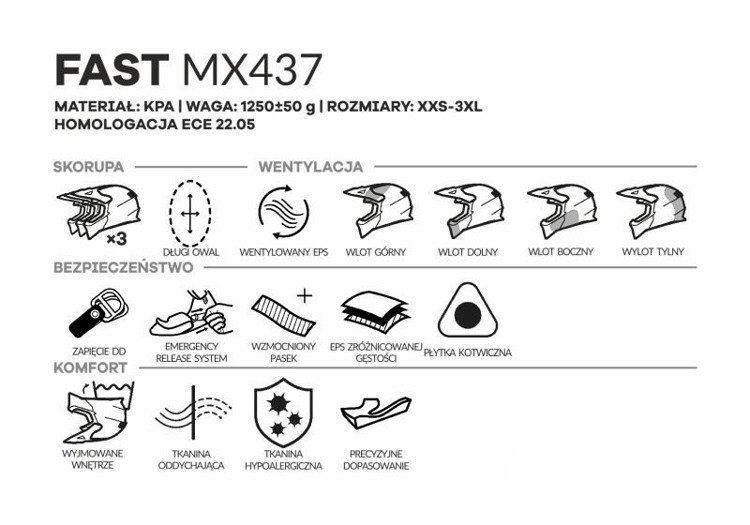 Kask ls2 MX437 FAST EVO Funky Red White