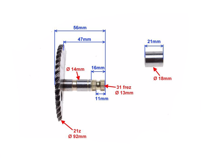 Wałek półksiężyc kopki 7z 139qmb gy6 4t junak fox