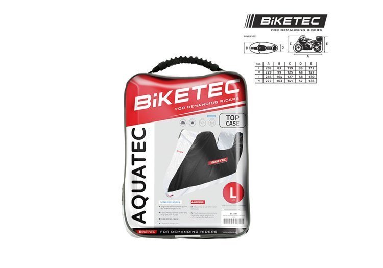 Pokrowiec motocyklowy z kufrem M BIKETEC AQUATEC