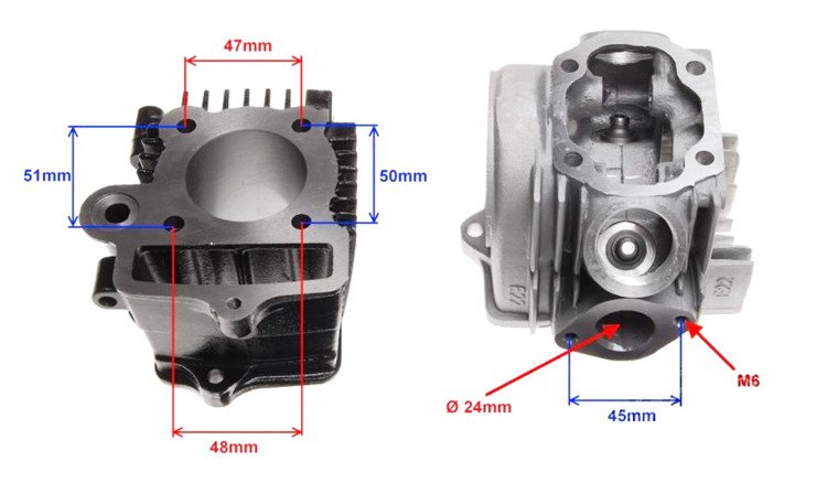 Głowica cylinder 70cm3 139FMB Junak Zipp Barton
