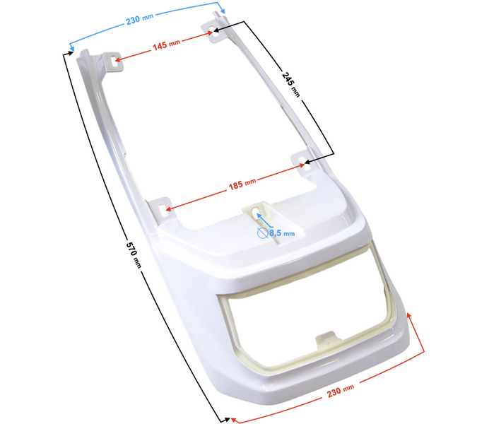 Obudowa tylna biała do motoroweru Barton Fighter 2