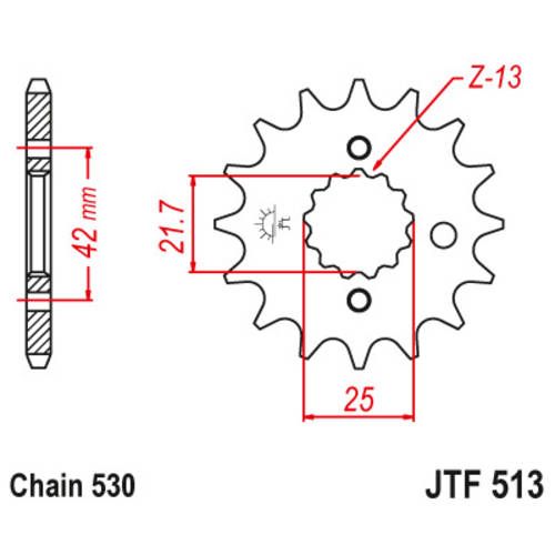 Zębatka przód JTF513.15RB 15z z gumą 530 Suzuki GS