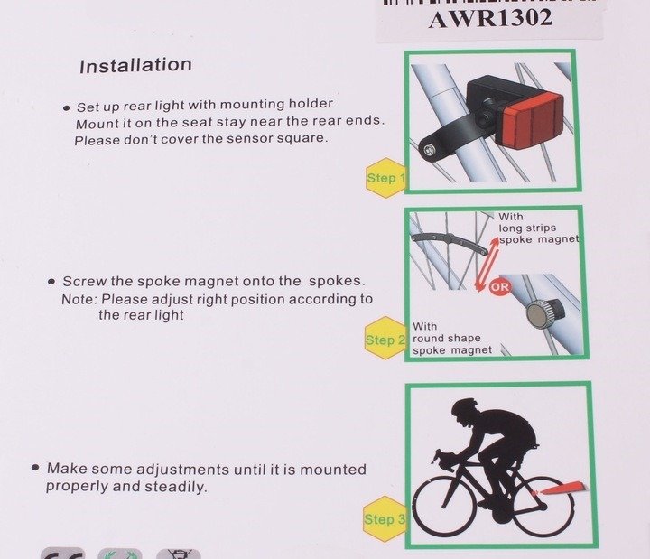 Lampa rowerowa tył tylna 2 led autonomiczna