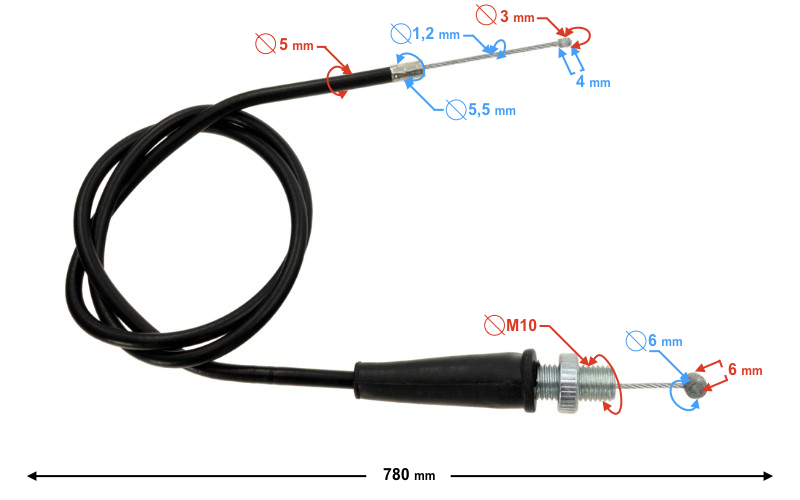 Linka Gazu Cross Uniwersalna Honda CRF50 CRF70 KXD607 KXD