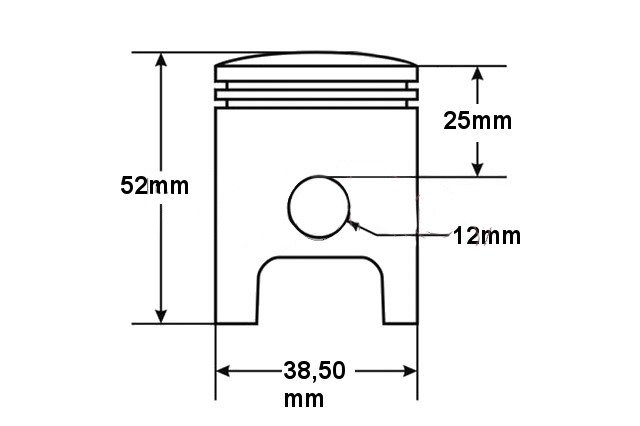 Tłok 2 szlif komplet fi 38.50mm simson s51 sr50