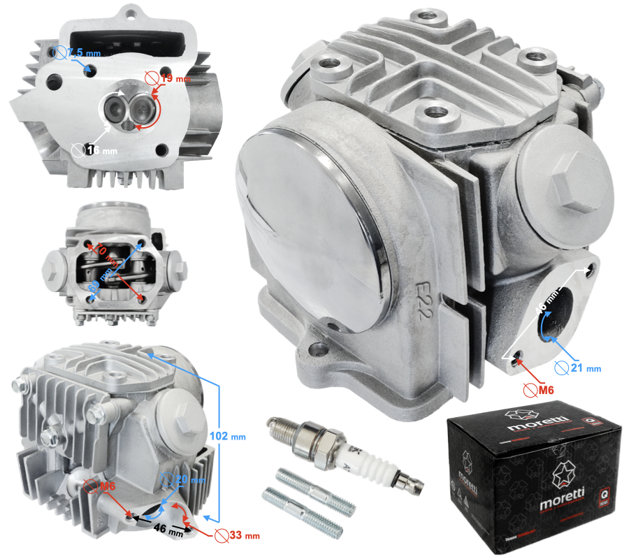 Głowica Moretti do motoroweru 4T 50cc 139FMB Barton