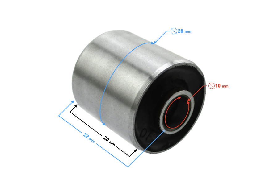 Tuleja metalowo gumowa zawieszenia 10x28x22mm