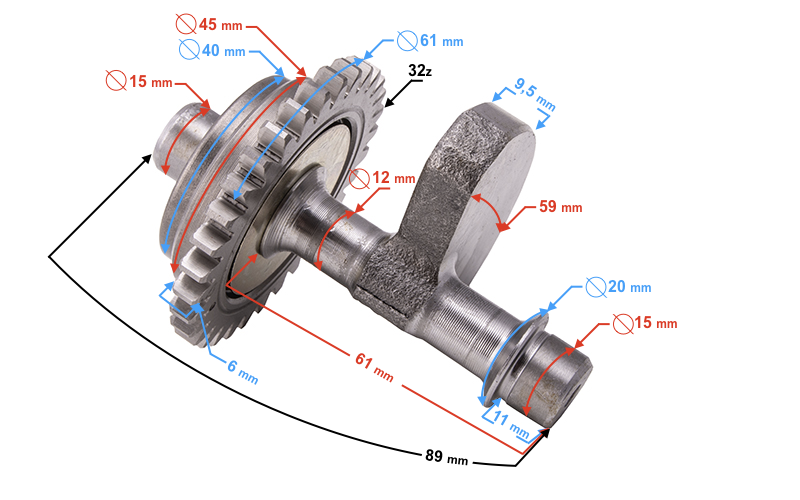 Wałek wyrównoważający motocykla Barton Travel 125