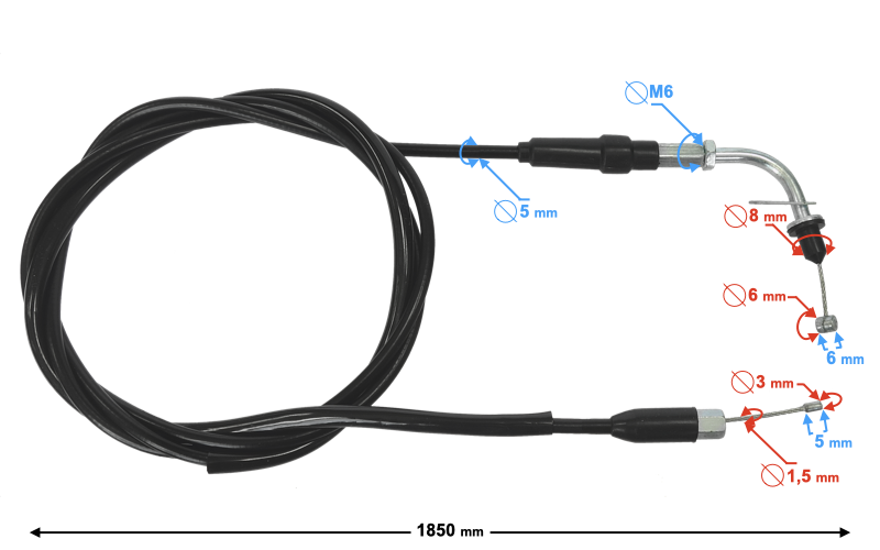 Linka gazu skuter Barton Falcon 2 185cm