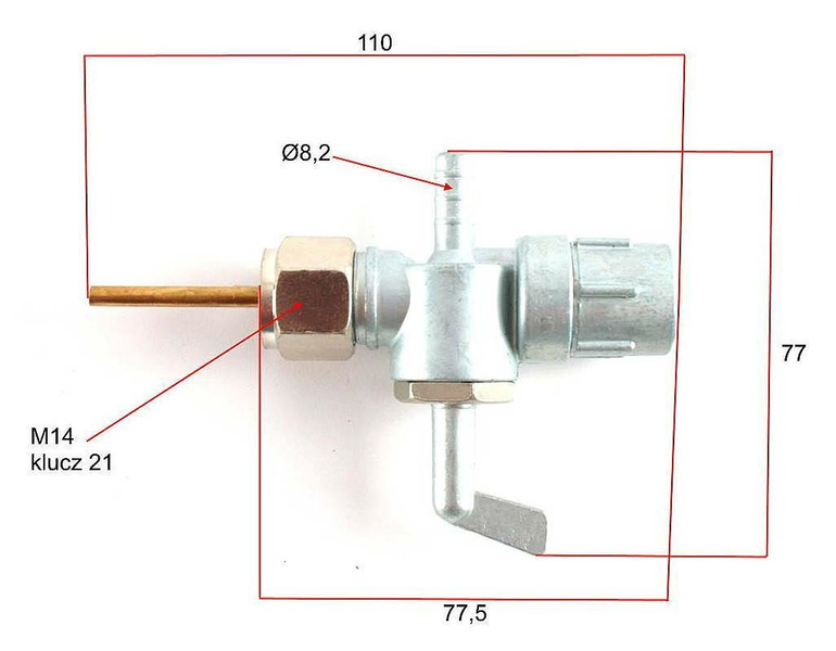 Kranik paliwa aluminiowy wsk 125 175