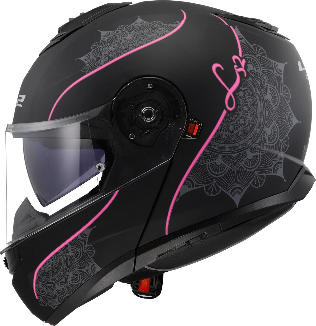 Kask szczękowy LS2 FF908 STROBE II LUX M.BLACK PINK homologacja ECE 22.06