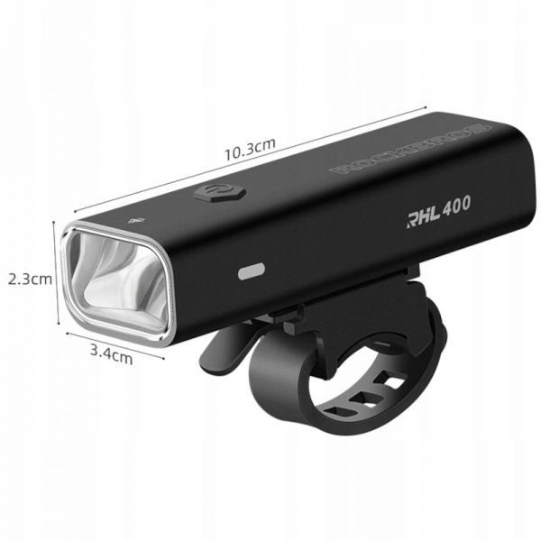 ROCKBROS Lampka rowerowa przednia Led 4 tryby IPX6