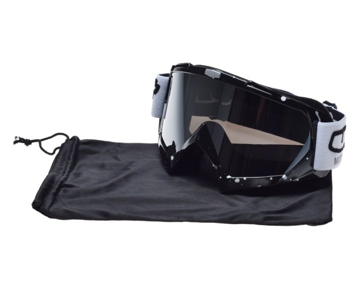 Gogle motocyklowe czarne srebrna szyba model No.18 Unit