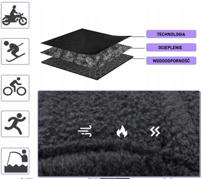 ROCKBROS Rękawiczki rowerowe ocieplane S091-4BK