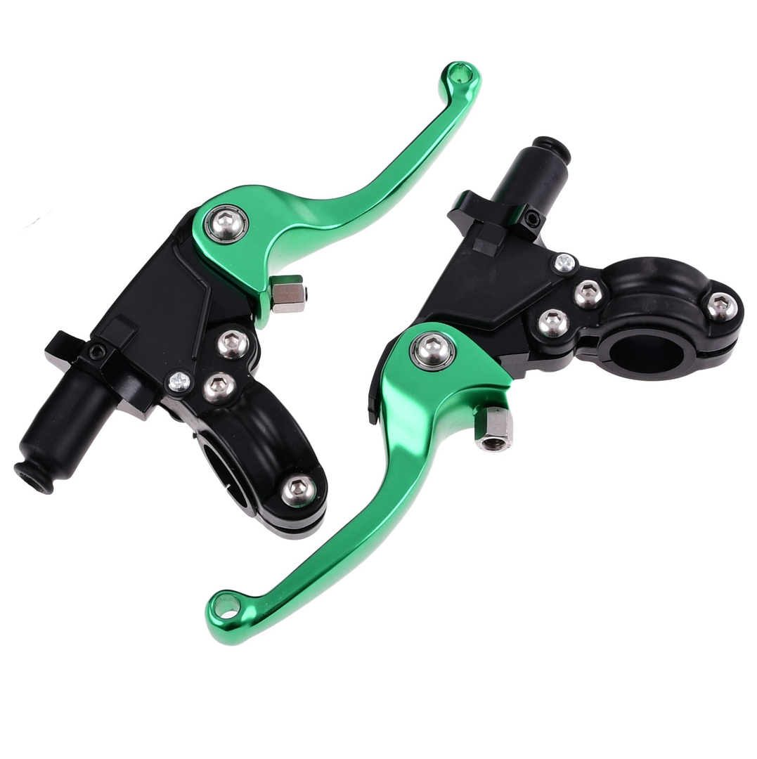 Dźwignia hamulca sprzęgła + obejmy zielone Simson DPR