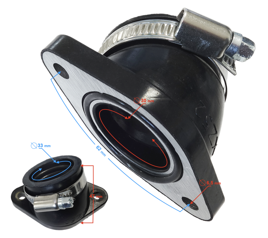 Króciec ssący gaźnika NIBBI Manifold Huayang T4 30mm