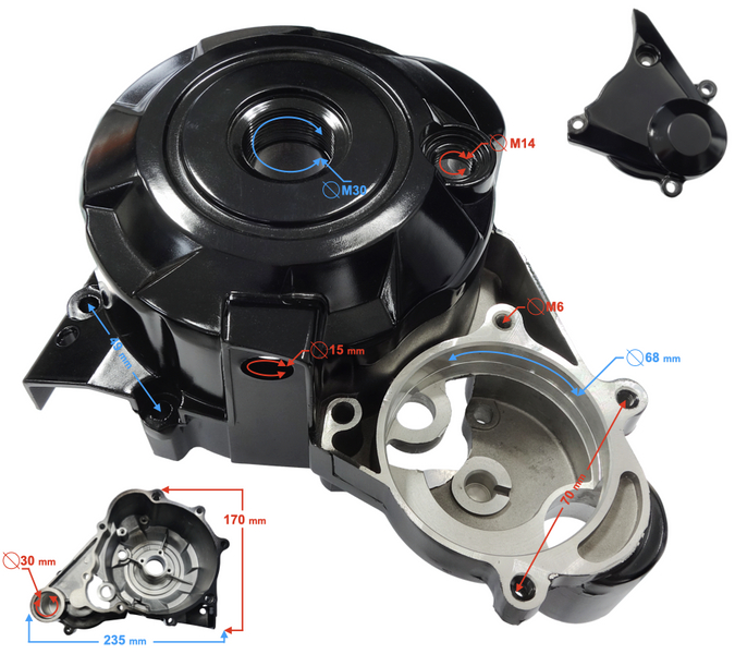 Pokrywa iskrownika aluminiowa czarna Barton GT 125