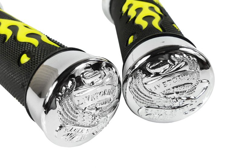 Manetki kierownicy płomienie guma czarno żółte