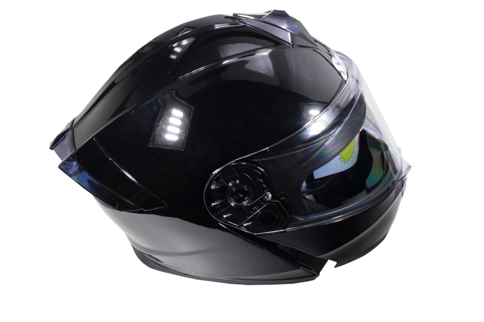 Kask szczękowy na motocykl skuter motorower czarny połysk