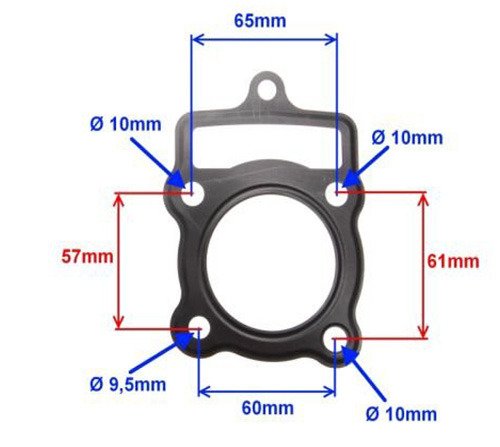 Uszczelki cylindra głowicy loncin 4t 125 atv cros 