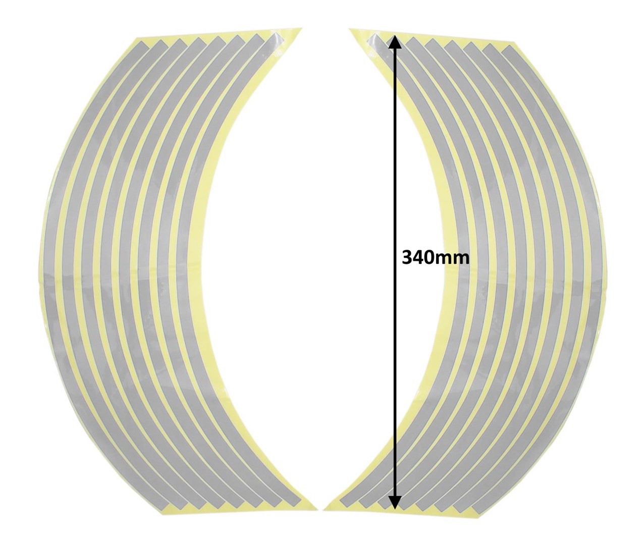 Naklejki odblaskowe na obręcze kół srebrne