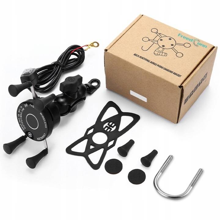 Uchwyt na telefon ładowanie indukcyjne 10W do główki ramy