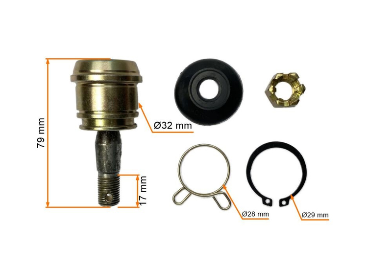 Sworzeń końcówka wahacza dolnego quad atv 150 200 250ccm