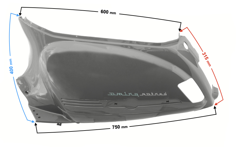 Obudowa owiewka tylna lewa do skutera Barton Primo