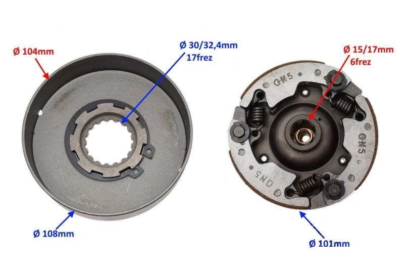 Sprzęgło szczęki automat 110 125cc King Łoś Kinraod Kingway Romet Street