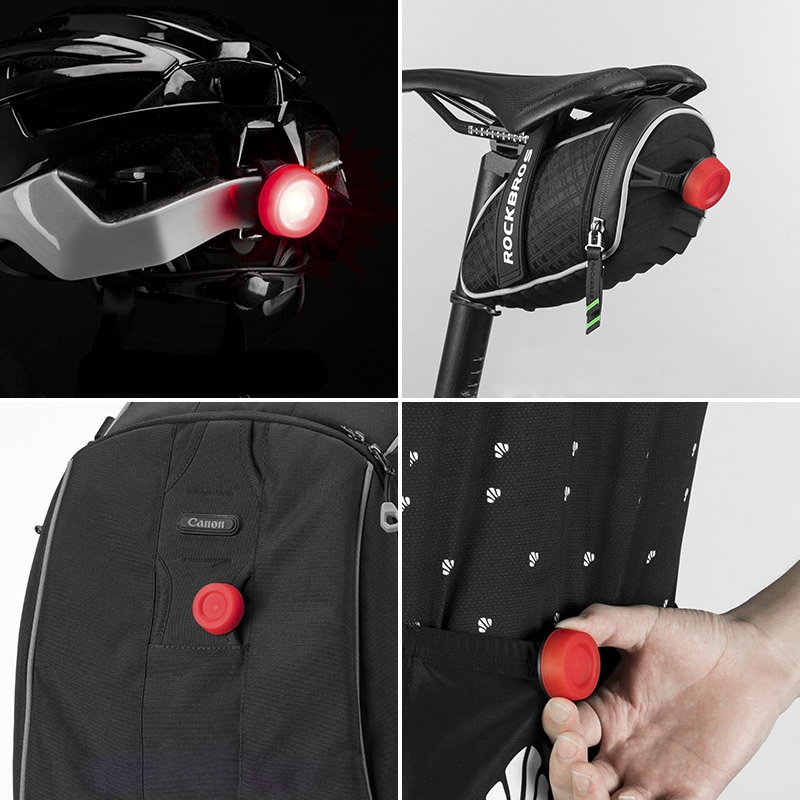 ROCKBROS Lampka rowerowa tylna Led 3 tryby 34mm