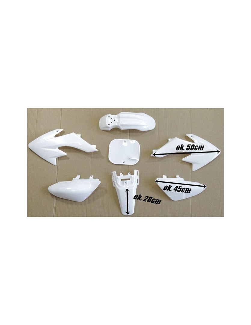 Plastiki CRF70 style białe pitbike MRF 120 140 RC Kayo TT125 140 160 190