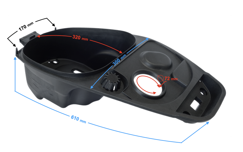 Obudowa schowek kanapy czarny Barton Scalpel