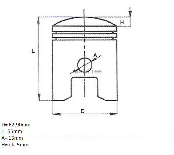 Tłok pierścienie 63mm kinroad loncin atv 200 woda 