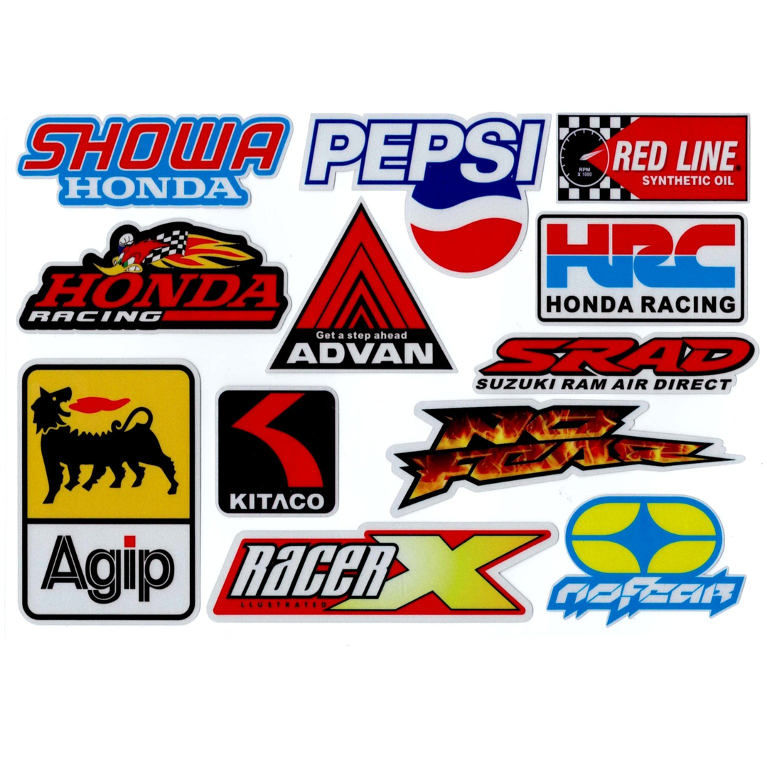 Naklejki Motocyklowe Zestaw Arkusz 18x26cm Tuning
